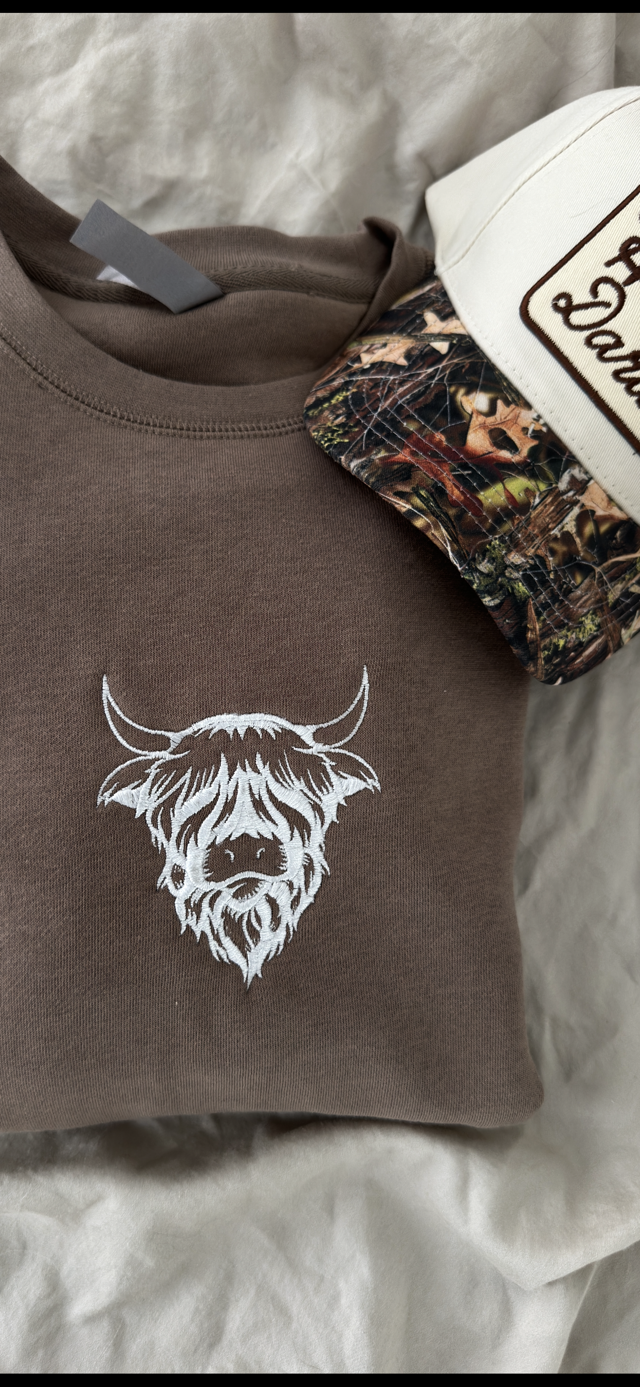"Embroidered Highland Cow"