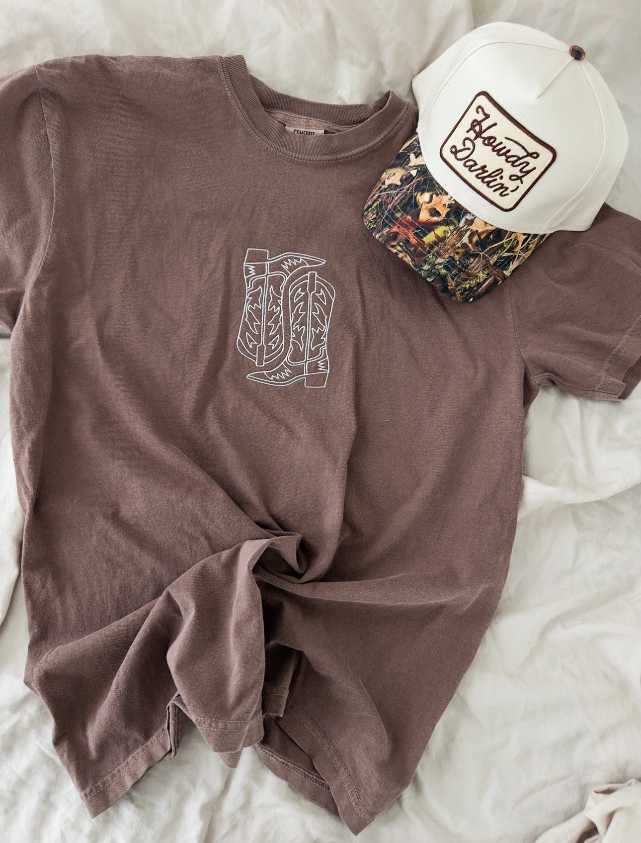 Cowboy Boots Embroidered Tee