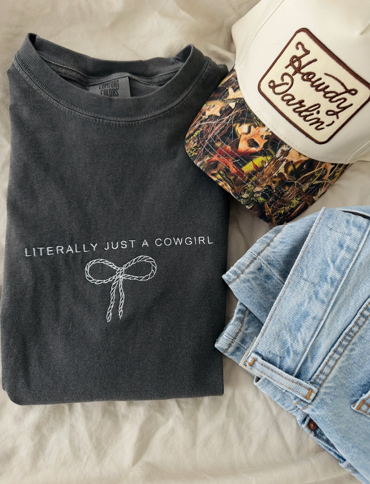 Literally Just A Cowgirl Embroidered Tee
