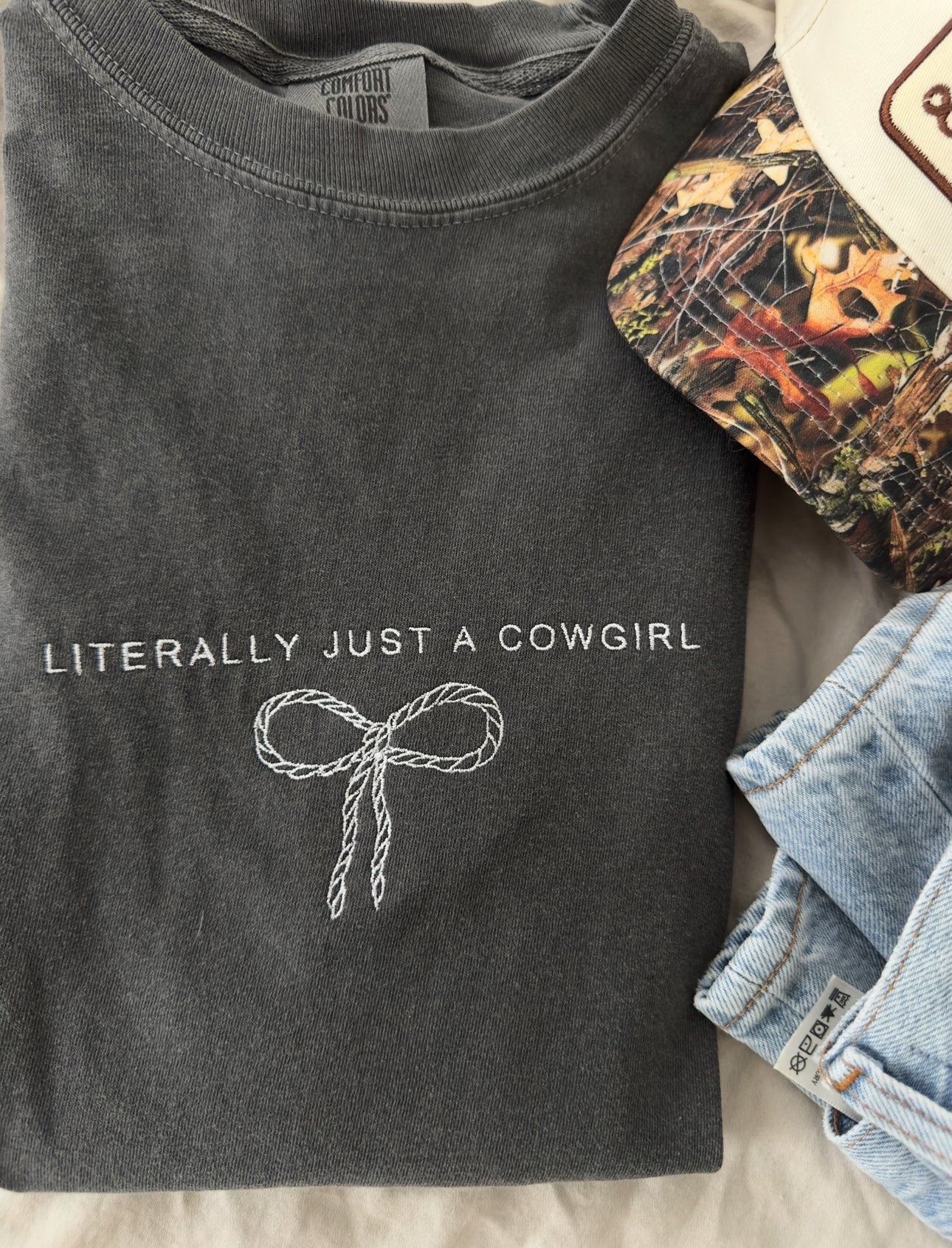 Literally Just A Cowgirl Embroidered Tee