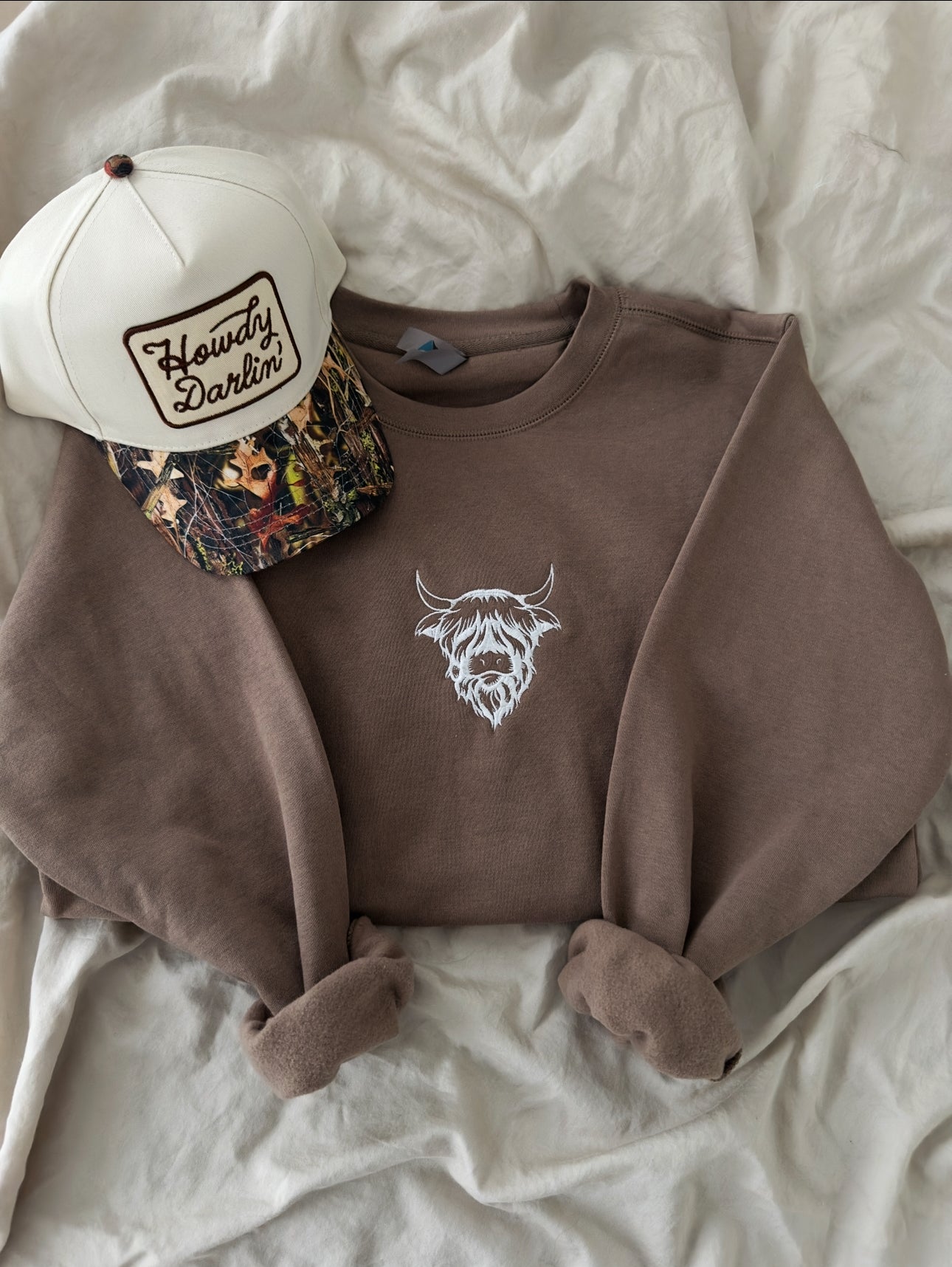 "Embroidered Highland Cow"