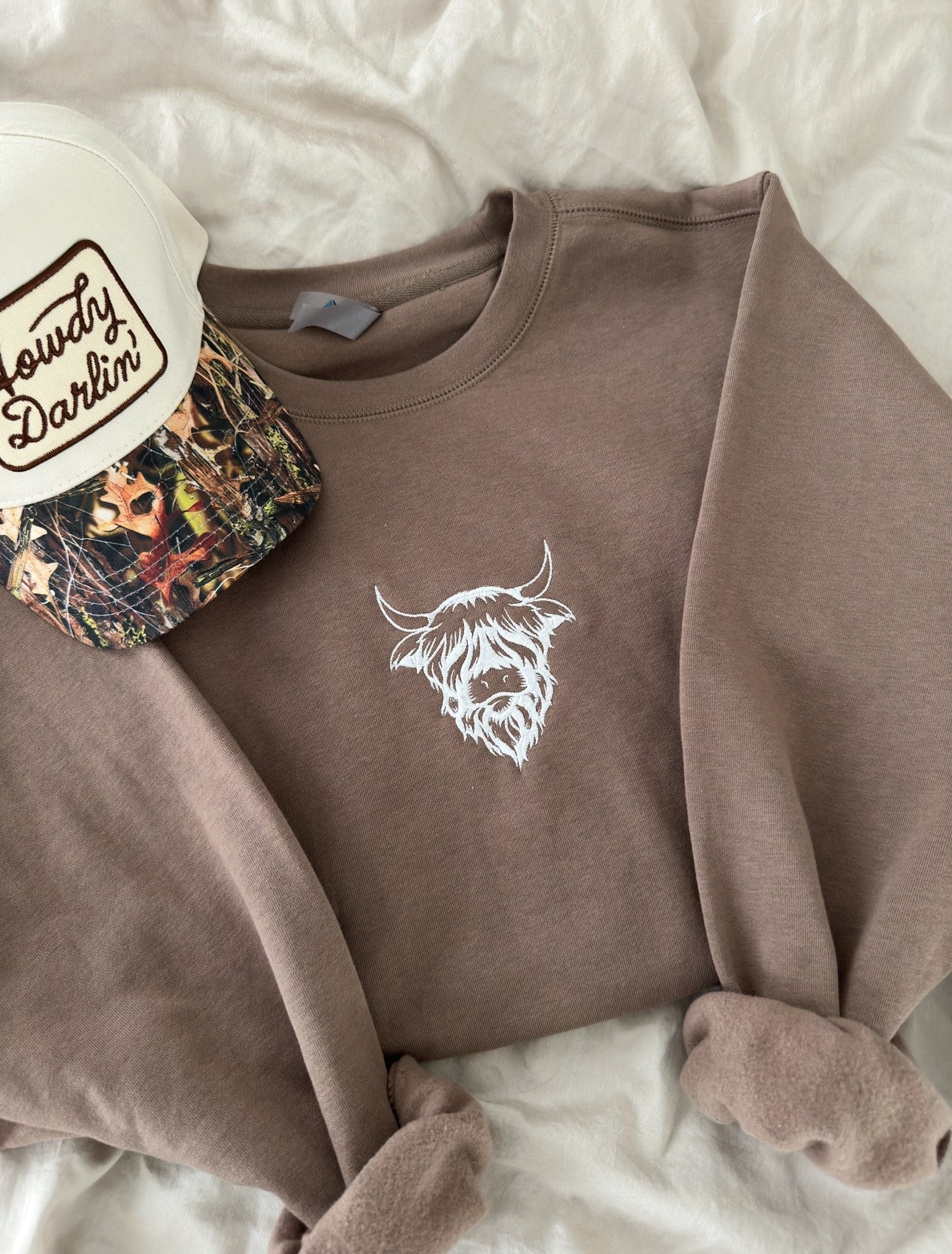 "Embroidered Highland Cow"