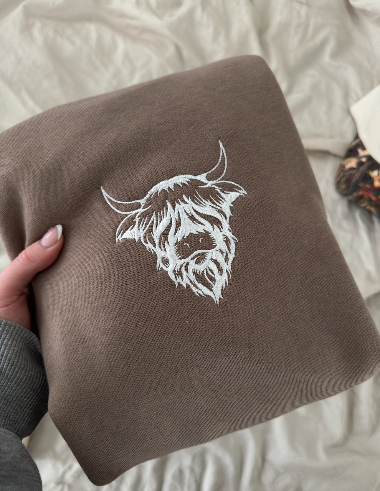 "Embroidered Highland Cow"
