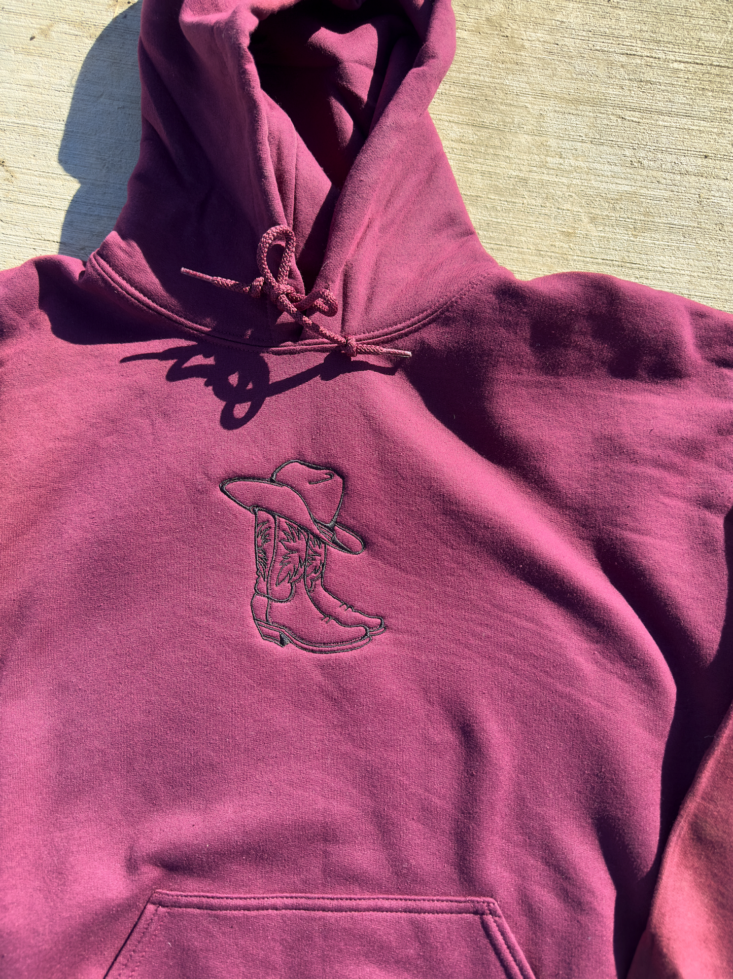 "Embroidered Boots Hoodie"