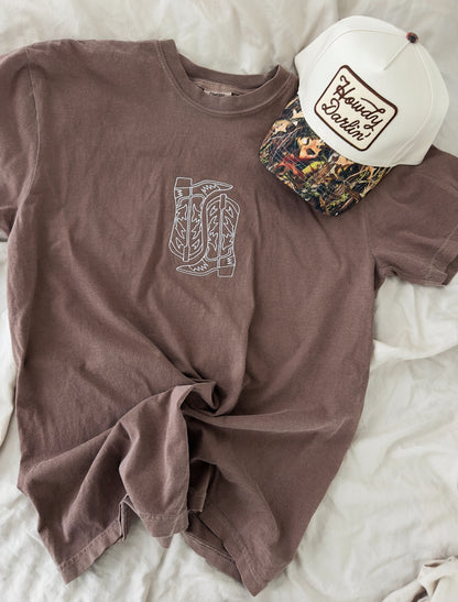 Cowboy Boots Embroidered Tee