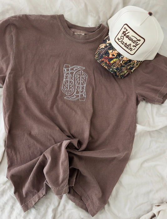 Cowboy Boots Embroidered Tee