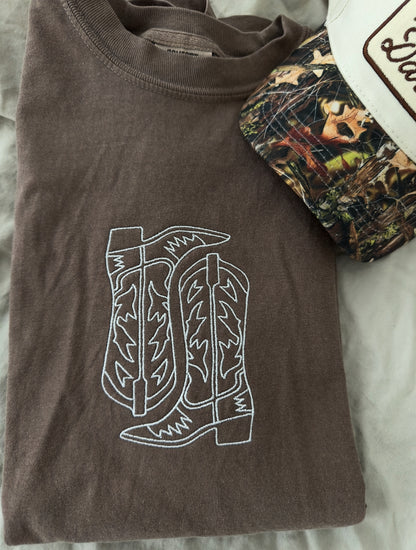 Cowboy Boots Embroidered Tee