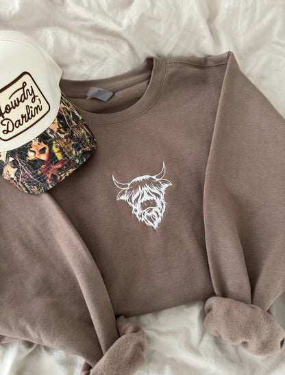 "Embroidered Highland Cow"