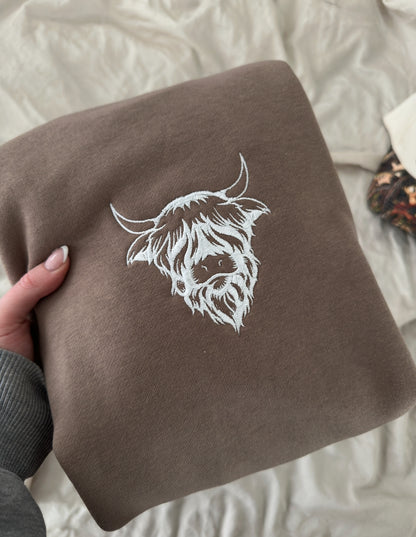 "Embroidered Highland Cow"