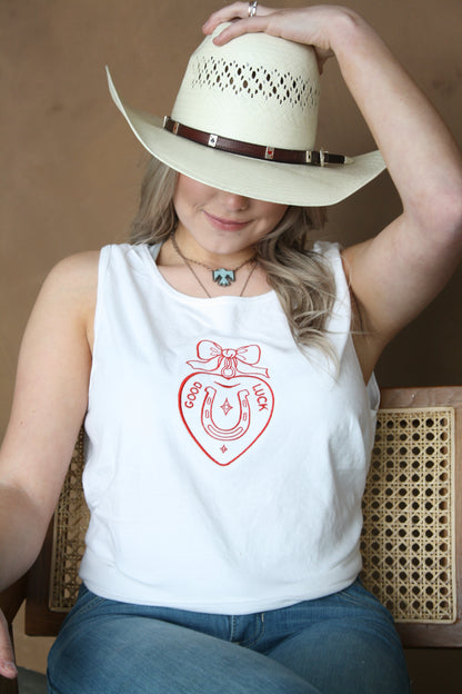 Good Luck Embroidered Tank