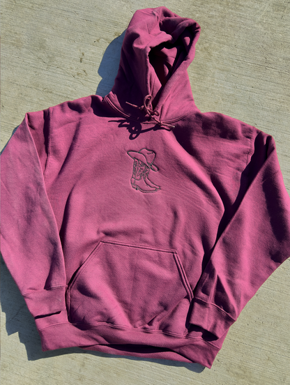 "Embroidered Boots Hoodie"